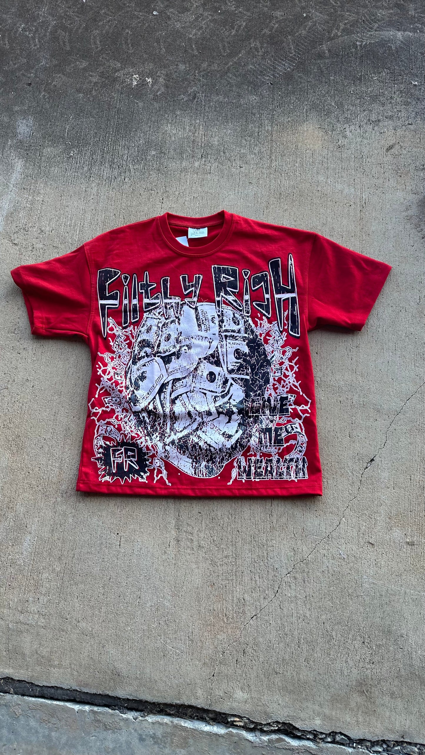 "FILTHY RICH” Red Tee