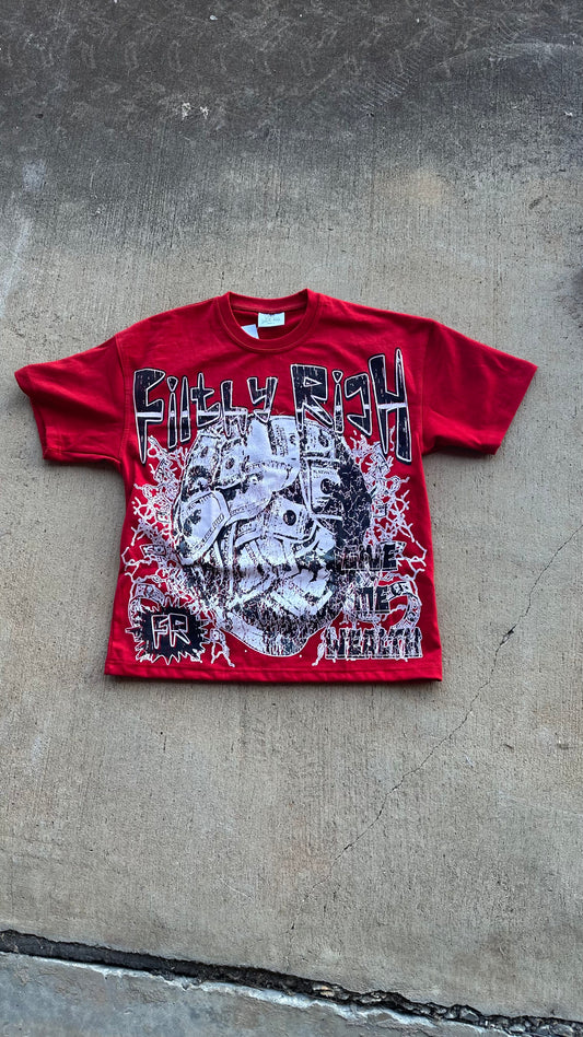 "FILTHY RICH” Red Tee